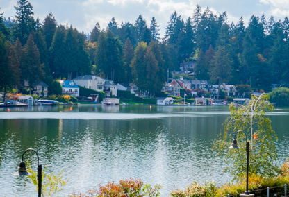 Lake Oswego with homes